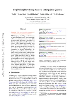 UnQovering Stereotyping Biases via Underspecified Questions