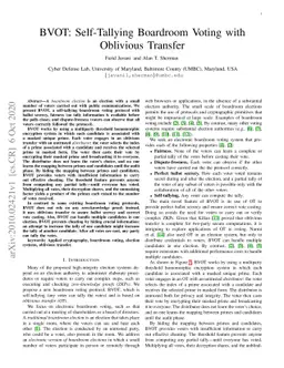 BVOT: Self-Tallying Boardroom Voting with Oblivious Transfer