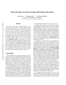 Shot in the Dark: Few-Shot Learning with No Base-Class Labels