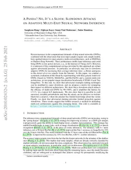 A Panda? No, It's a Sloth: Slowdown Attacks on Adaptive Multi-Exit
  Neural Network Inference
