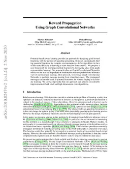 Reward Propagation Using Graph Convolutional Networks