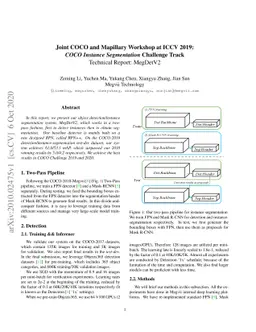 Joint COCO and Mapillary Workshop at ICCV 2019: COCO Instance
  Segmentation Challenge Track