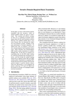 Iterative Domain-Repaired Back-Translation