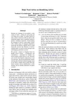 Help! Need Advice on Identifying Advice