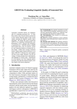 GRUEN for Evaluating Linguistic Quality of Generated Text