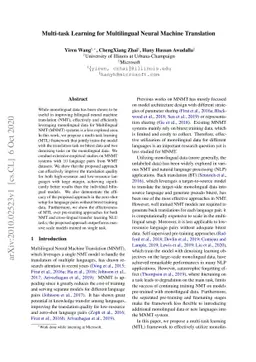 Multi-task Learning for Multilingual Neural Machine Translation