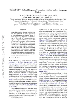 StyleDGPT: Stylized Response Generation with Pre-trained Language Models