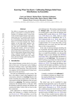 Knowing What You Know: Calibrating Dialogue Belief State Distributions
  via Ensembles