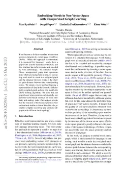 Embedding Words in Non-Vector Space with Unsupervised Graph Learning