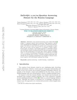 DaNetQA: a yes/no Question Answering Dataset for the Russian Language