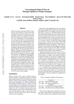 Converting the Point of View of Messages Spoken to Virtual Assistants