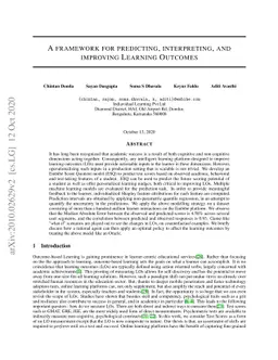 A framework for predicting, interpreting, and improving Learning
  Outcomes