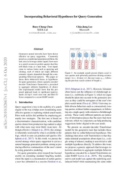 Incorporating Behavioral Hypotheses for Query Generation