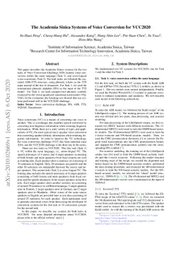 The Academia Sinica Systems of Voice Conversion for VCC2020