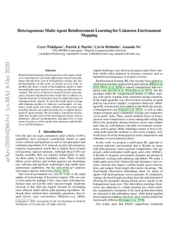 Heterogeneous Multi-Agent Reinforcement Learning for Unknown Environment
  Mapping