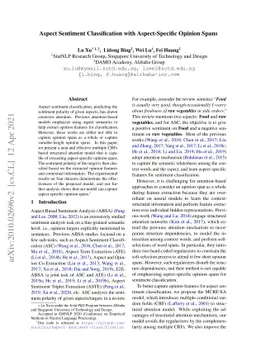 Aspect Based Sentiment Analysis with Aspect-Specific Opinion Spans