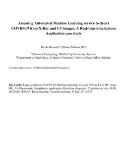 Assessing Automated Machine Learning service to detect COVID-19 from
  X-Ray and CT images: A Real-time Smartphone Application case study