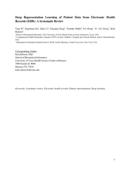 Deep Representation Learning of Patient Data from Electronic Health
  Records (EHR): A Systematic Review