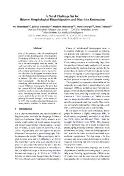 A Novel Challenge Set for Hebrew Morphological Disambiguation and
  Diacritics Restoration