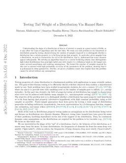Testing Tail Weight of a Distribution Via Hazard Rate