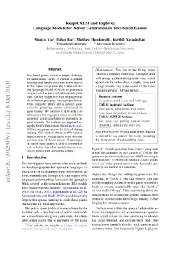Keep CALM and Explore: Language Models for Action Generation in
  Text-based Games