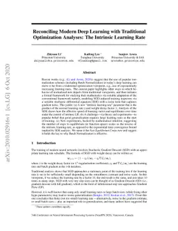 Reconciling Modern Deep Learning with Traditional Optimization Analyses:
  The Intrinsic Learning Rate