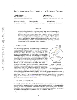 Reinforcement Learning with Random Delays