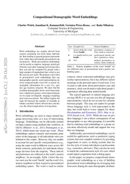 Compositional Demographic Word Embeddings