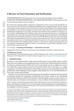 A Review on Fact Extraction and Verification