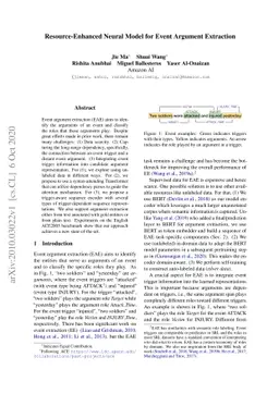 Resource-Enhanced Neural Model for Event Argument Extraction