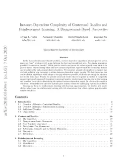 Instance-Dependent Complexity of Contextual Bandits and Reinforcement
  Learning: A Disagreement-Based Perspective