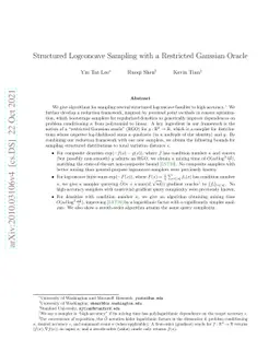 Structured Logconcave Sampling with a Restricted Gaussian Oracle