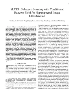 SLCRF: Subspace Learning with Conditional Random Field for Hyperspectral
  Image Classification