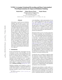 VCDM: Leveraging Variational Bi-encoding and Deep Contextualized Word
  Representations for Improved Definition Modeling