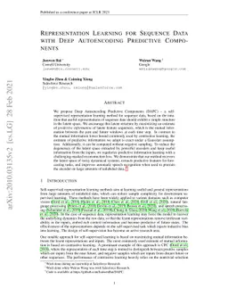 Representation Learning for Sequence Data with Deep Autoencoding
  Predictive Components