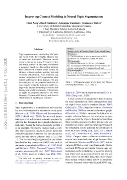 Improving Context Modeling in Neural Topic Segmentation