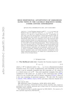 High dimensional asymptotics of likelihood ratio tests in the Gaussian
  sequence model under convex constraints
