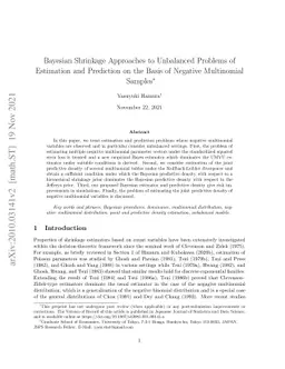 Bayesian Shrinkage Approaches to Unbalanced Problems of Estimation and
  Prediction on the Basis of Negative Multinomial Samples