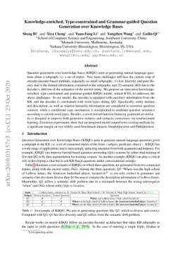 Knowledge-enriched, Type-constrained and Grammar-guided Question
  Generation over Knowledge Bases