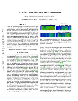 Adversarial attacks on audio source separation