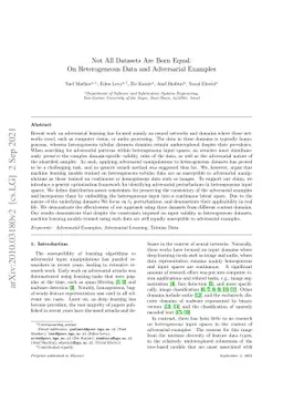 Not All Datasets Are Born Equal: On Heterogeneous Data and Adversarial
  Examples