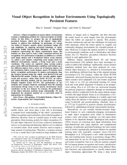 Visual Object Recognition in Indoor Environments Using Topologically
  Persistent Features