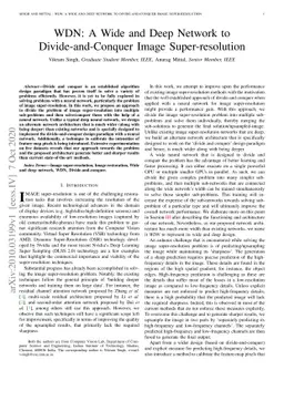 WDN: A Wide and Deep Network to Divide-and-Conquer Image
  Super-resolution