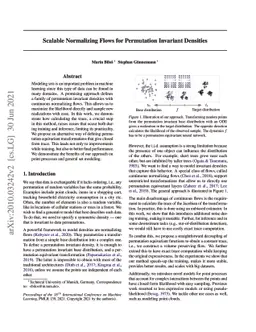 Scalable Normalizing Flows for Permutation Invariant Densities