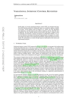 Variational Intrinsic Control Revisited