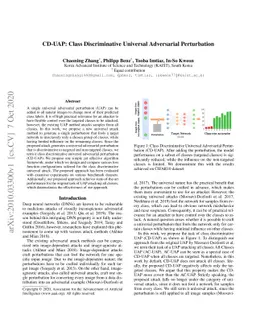 CD-UAP: Class Discriminative Universal Adversarial Perturbation