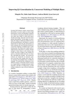 Improving QA Generalization by Concurrent Modeling of Multiple Biases