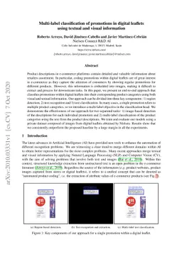 Multi-label classification of promotions in digital leaflets using
  textual and visual information