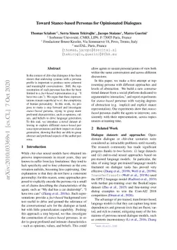 Toward Stance-based Personas for Opinionated Dialogues