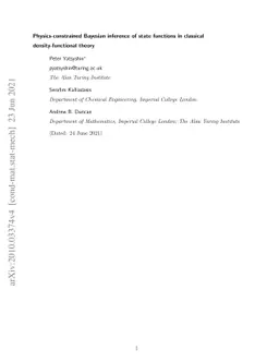 Physics-constrained Bayesian inference of state functions in classical
  density-functional theory